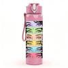 1PC Layer Paper Girl Portrait 750ml Color Plastic Sports Water Bottle Leakproof Flip Straw Lid Suitable for Sports Office Home Use