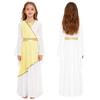 Girls Halloween Carnival Ancient Greek Roman Athena Goddesses Princess Queen Costume Greece Beauty Toga Worship Choir Dress Robe
