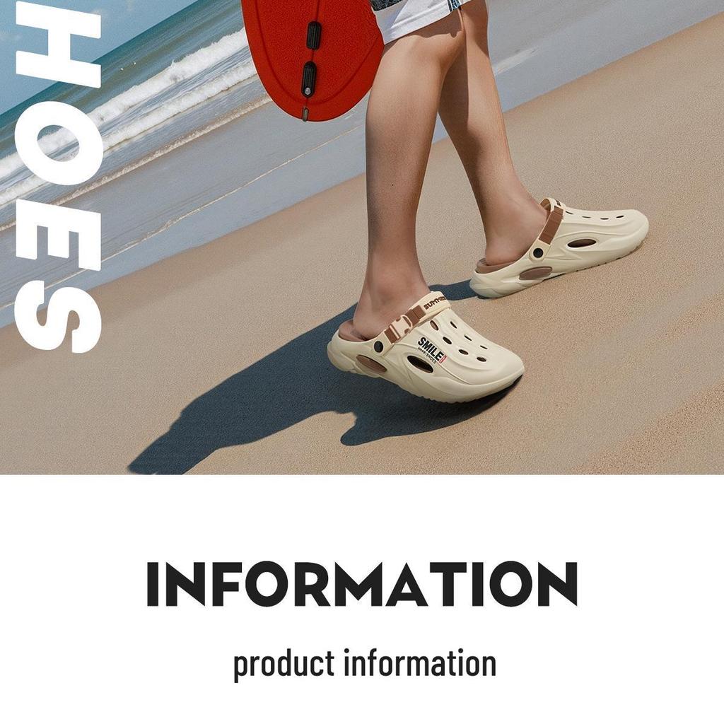 סנדלי קבקבי חוץ לגברים עם סוליה עבה מונעת החלקה - שקטים, ללא ריח, נוחות קיץ לנהיגה והליכה