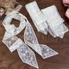 130cm Long Women Lace Floral Scarf Y2k Lace Ribbon Neck Scarves Embroidered Ladies Neck Headbands Sweet Skinny Neckerchief