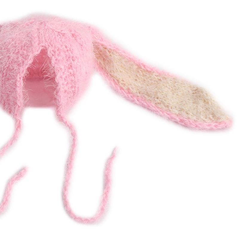 Bunny Ears Costume Hat Newborn Photography Props Baby Photoshooting Caps Lovely Rabbit Hat Skin-Friendly Infant Headwear