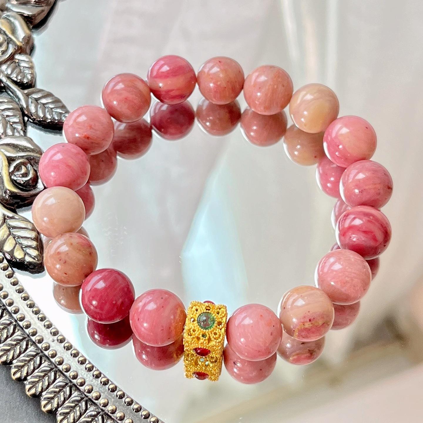 10Mm Natural Mahogany Grain Bracelet Bracelet