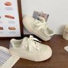 autumn Heel Treadable Half Trailer Canvas Shoes for Women's Simple Versatile Little White Shoes Platform Sneakers Women Summer