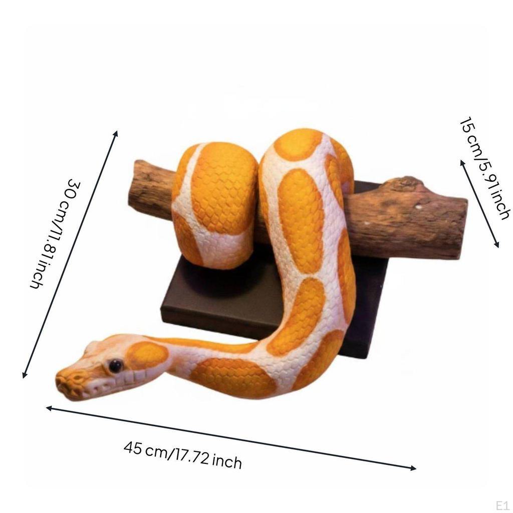 gold ball Python Wall Sculpture Collectible Decor Detailed Texture Resin Snake