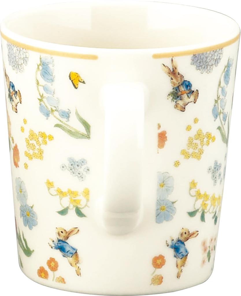 Peter Rabbit Simple Flower Mug (Flower) (340ml) Mother's Day Gift, Made In Japan, Yamaka Shoten PR641-11