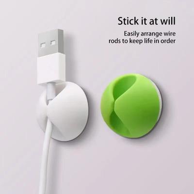 Cable Winder Earphone Cable Organizer Desktop Wire Storage Charger Cable Cord Holder Clips For Phone Charging USB Cable KTB