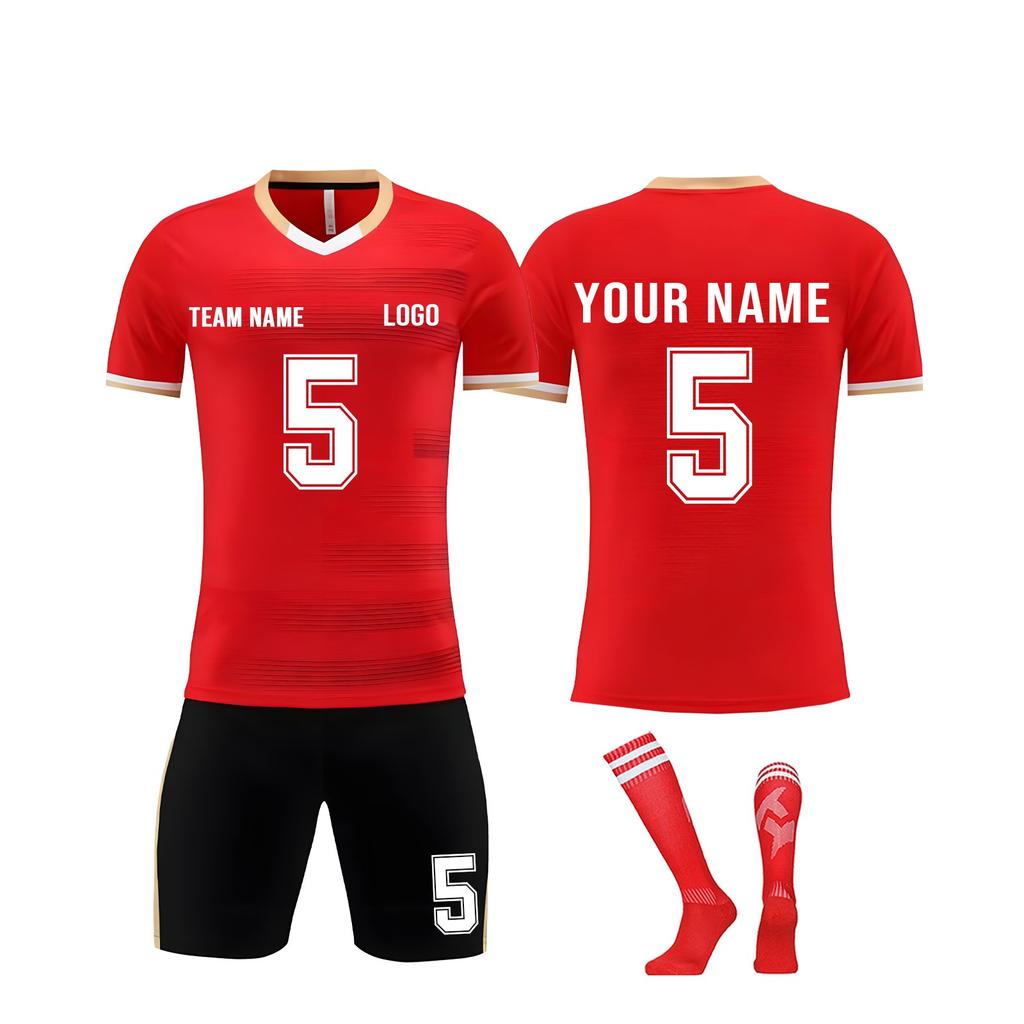 Divise da football per adulti e bambini personalizzate fai da te in tre pezzi