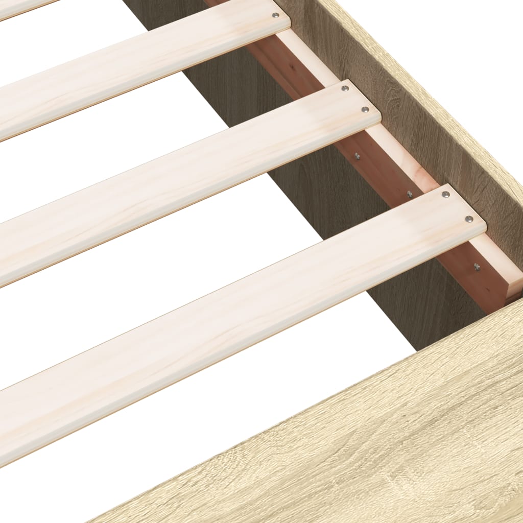 Bed Frame Sonoma Oak 120 X 190 Cm Particleboard