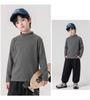 Muno Boys' Korean Style Versatile Half-High Neck Warm Top for Autumn/Winter