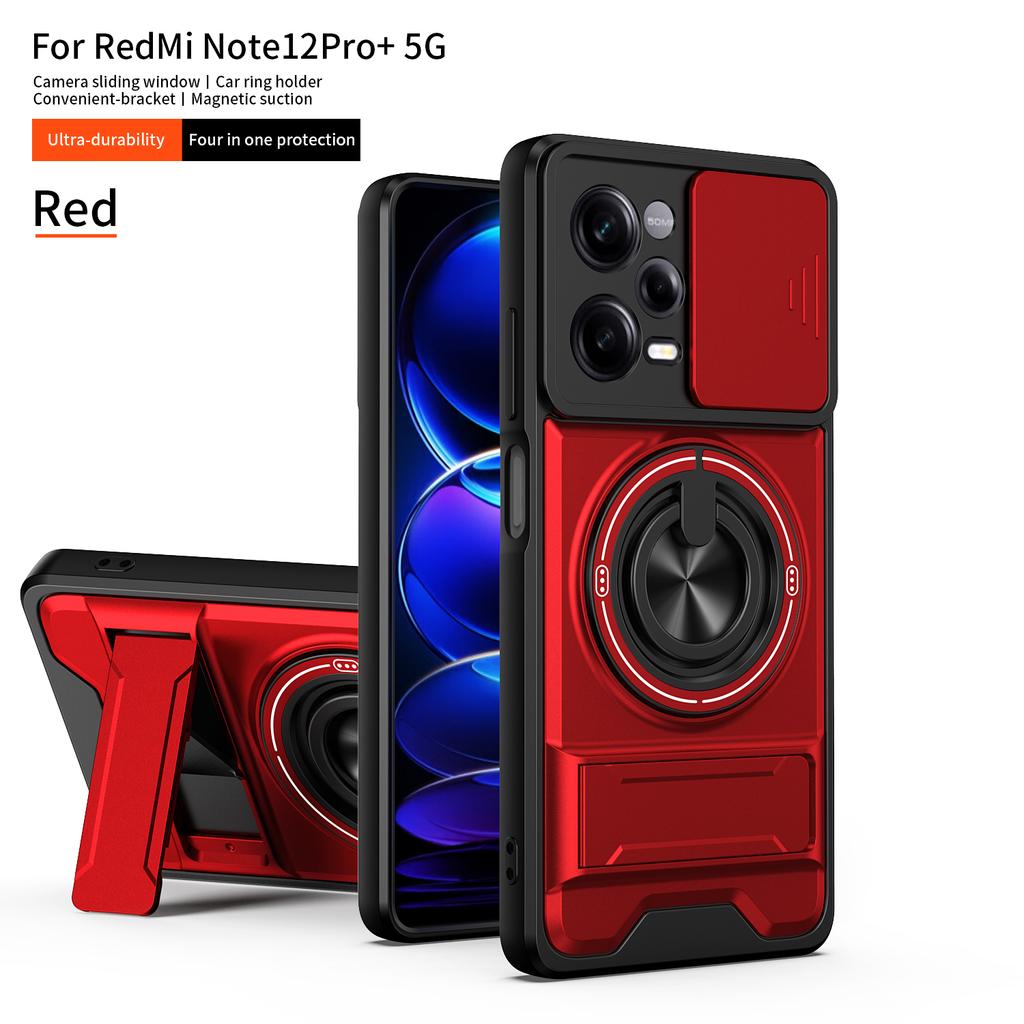 For Redmi Note 12 Pro+ Case Redmi Note 12 Pro Plus Cover Magsafe Magnetic Fold Holder Military Armor Camera Protection Cover