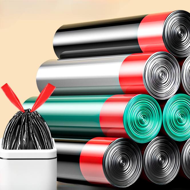 Müllbeutel mit Kordelzug, nicht schmutzig, vergrößert und verdickt, für den Haushalt und die Küche, tragbar, aus Plastik, mit Kordelzug