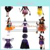 Encantador Fantasia de Bruxa Cosplay de Halloween para Meninas Bebês Com Decoração de Laço