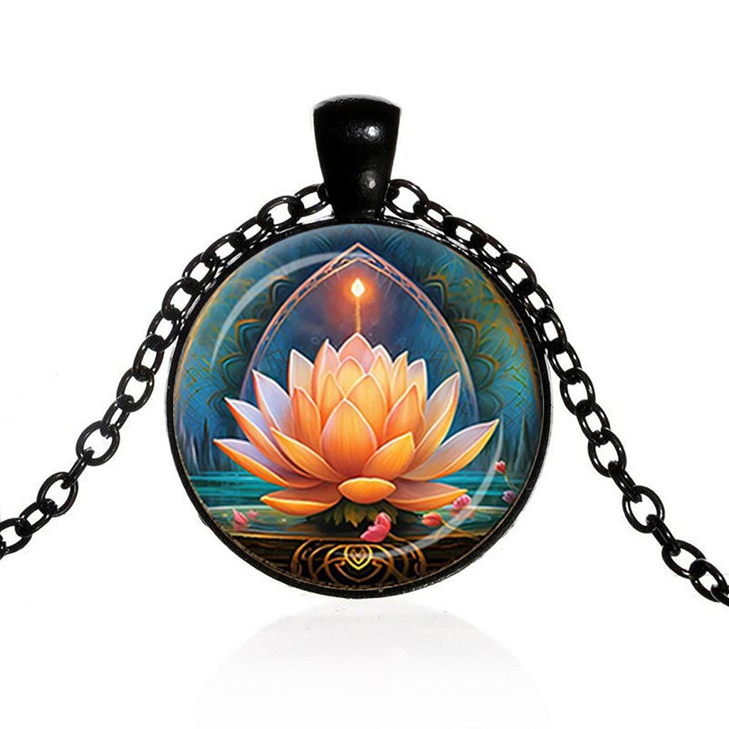 Lotus Buddha Pendant Necklace With A Light And Airy Religious Style, Lotus Pendant Zen Yoga Meditation Necklace, Spiritual Jewelry.