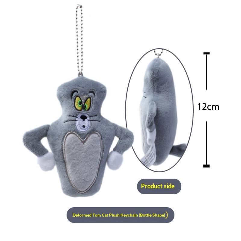

Hot Sell Hugkis Tom Plus Jerry Plush Toy Adorable Tom Cat Humorous Keychain Animal Pouch Cartoon Plus Animation Pendant Doll Present 12CM