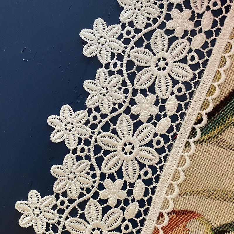 American Jacquard Fabric Tea Table Flag Lace Lace Dining Table Flag Tablecloth Chest TV Cabinet Long Towel Cloth Tassel