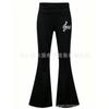 High-Waisted Retro Flared Pants With Treble Clef Print Women Streetwear Style Mid-Rise Straight Leg Trousers