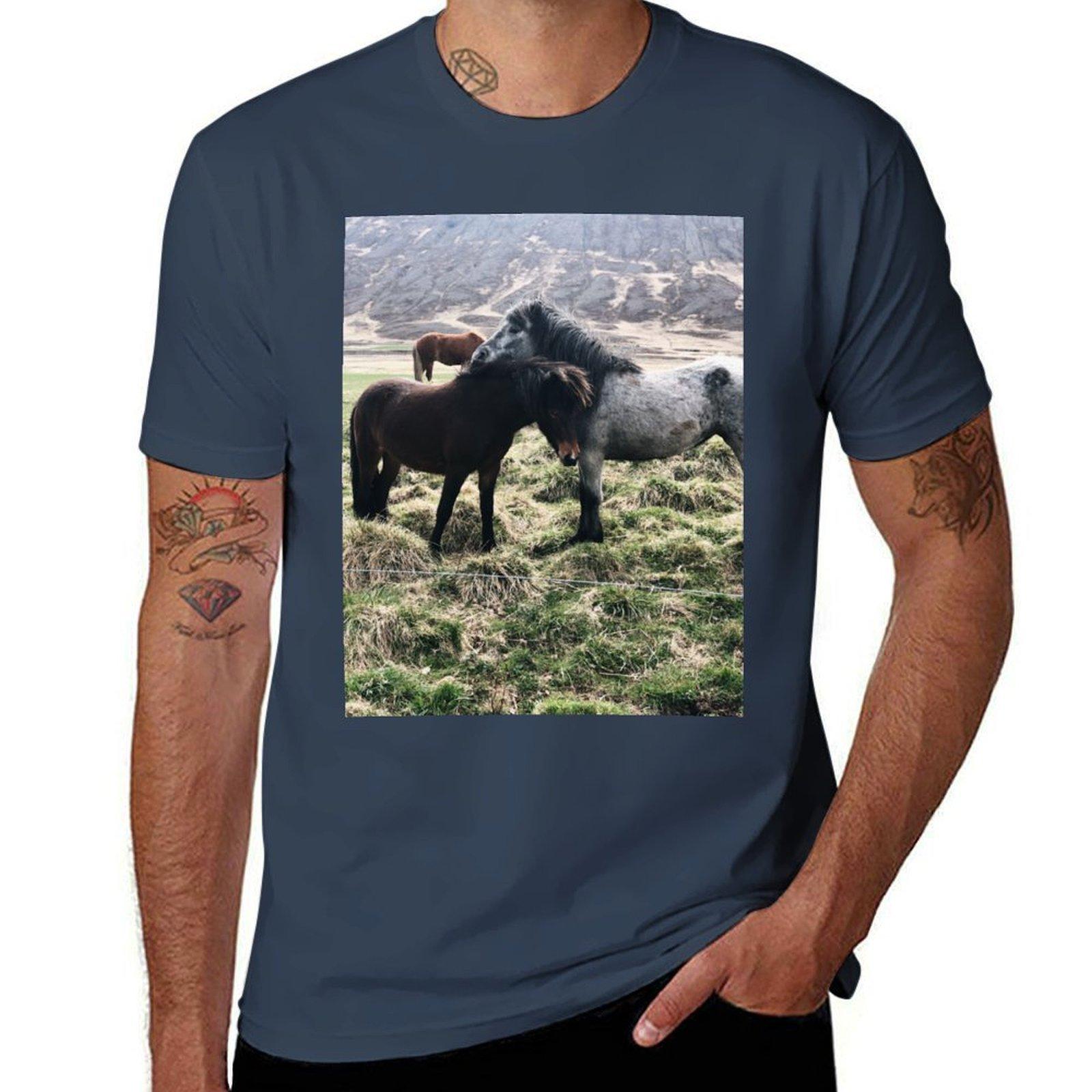 Icelandic Horses TShirt Graphic Print Short Sleeve TShirt S