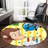 1pc Curious George (6) Print Round Carpet Chair Round Carpet Suitable for Bedroom Living Room Home Decorative Carpet