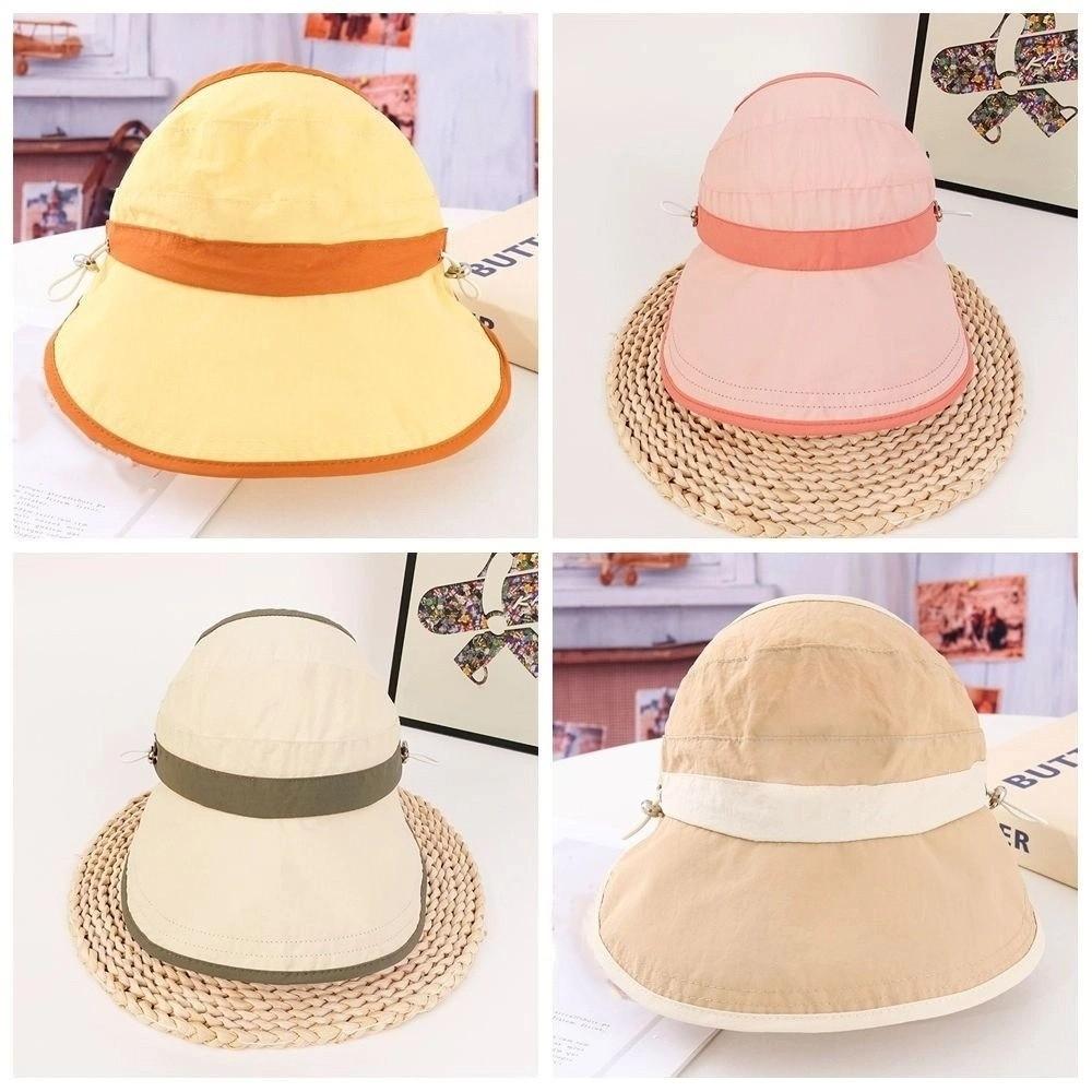 Solid Color Summer Kid Sunhat Korean Style Children's Empty Top Cap Candy Color Bucket Hat  Girls