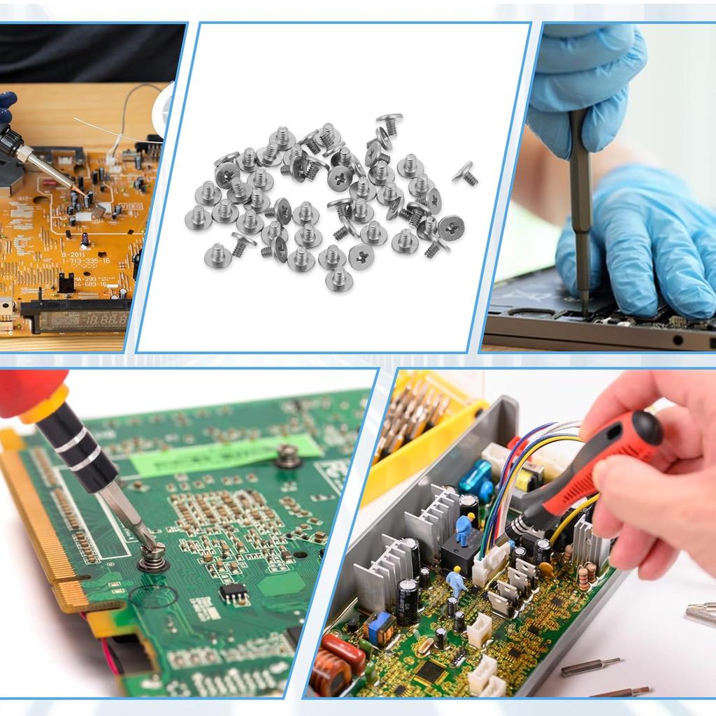 50 PCS M.2 SSD Mounting Screws Kit, Pcie Nvme M2 X 3 MM Replacement Phillips Flat Head Screw M.2 SSD Mountings Screws with Screwdriver, M2Screw for