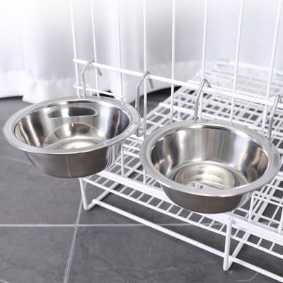 2Pcs Zwinger Hund Schalen Edelstahl Hund Kiste Wasser Schüssel Hund Feeder Lebensmittel Halter