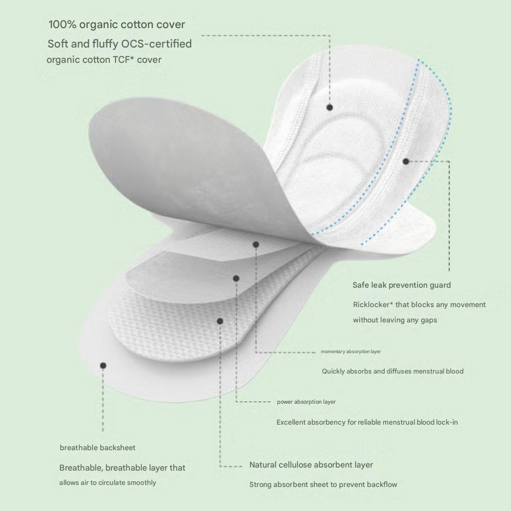 Rael Organic Cotton Cover Sanitary Pads Medium 7-Pack