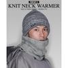 PONTAPES Knit Neck Warmer with Fleece Moku for Cold Weather and More PONNN-117N Lining, Gray, Skiing, Snowboarding,