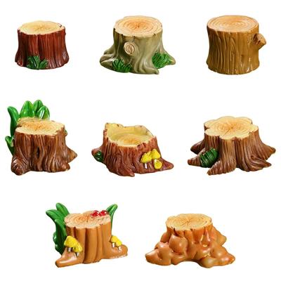 Dollhouse Miniature Tree Stump Accessories Mini Scenery Plastic Scale Scene Building Landscape Miniature Tree Decor Gift