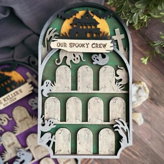 Halloween Graveyard Tombstones Prop Wooden Gravestone Halloween Figurine for Graveyard Scene DIY