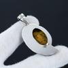 Natural Tiger Eye Gemstone Silver Pendant in 925 Sterling Silver- Handmade Design, Everyday Wear Jewelry, Unique Pendant Gift For Love