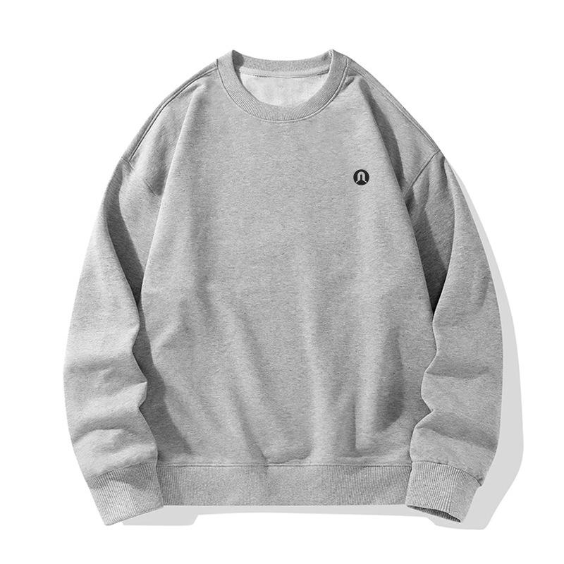 Lulu Men's Plus Velvet Round Neck Hoodie 2025 Autumn/Winter, Long Sleeve Couple Style Pullover.