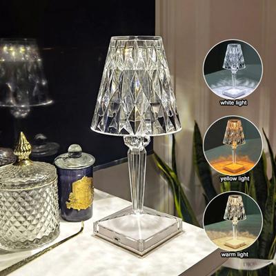 Stolní lampa Vysoký jas Elegantní styl Nastavitelný Romantický LED Akrylový krystal Party Touch Control Dárky Atmosféra pro domácí dekorace