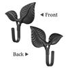 4Pcs Wall Mounted Leaf Hook Wrought Iron Rustic Wall Hook Decorative Coat Hook Vintage Coat Hooks for Bags Hats Keys Towels