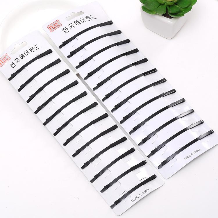 Hairpin One-Word Clip Female Extended Clip Long Hairpin Black Edge Clip Small Clip Bangs Hair Finishing Broken Hair Clip