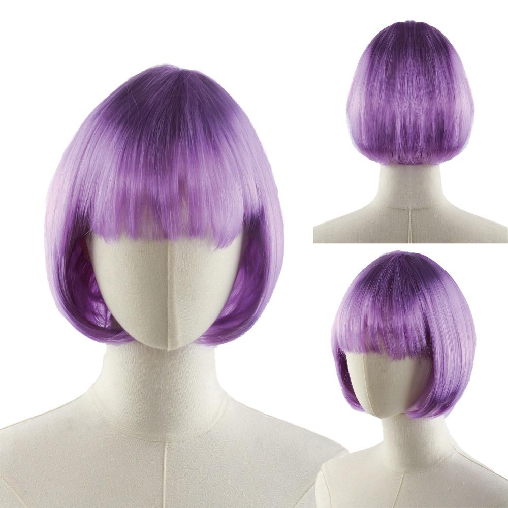 Funny Short Bob Wigs Xmas Wig Halloween Cosplay Anime Wigs Colored Straight Hair Stage Show