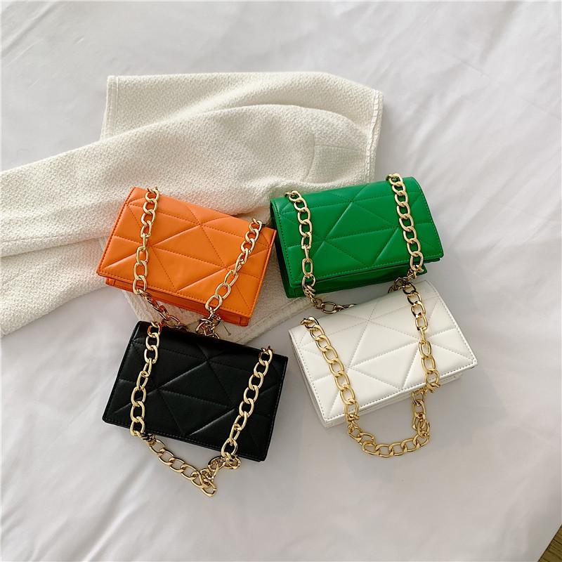 Textured Embroidery Thread Personalized Solid Color Fashionable Simple Shoulder Women's Bag 2025 Autumn New Chain Portable Small Square Bag