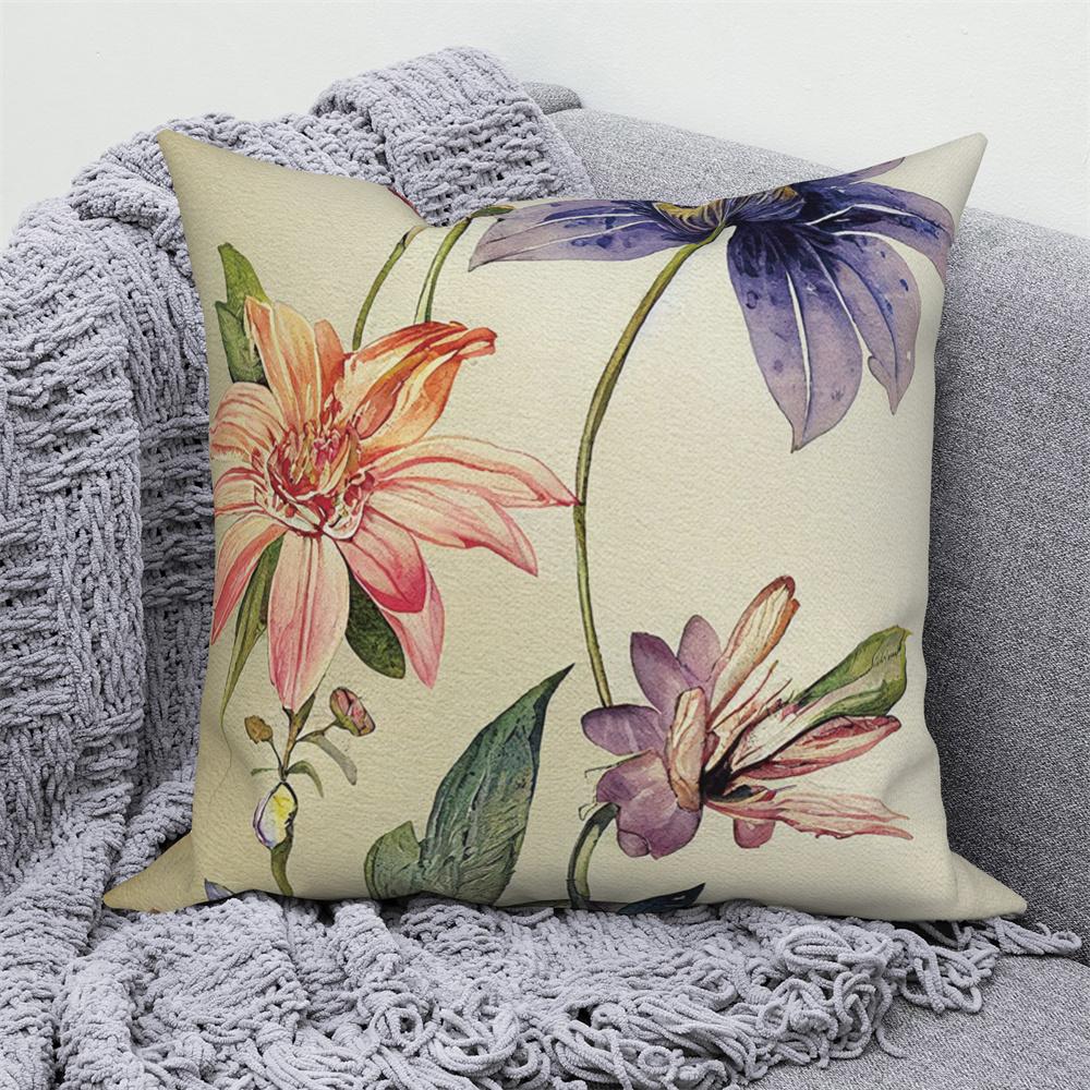 Juste De Coussin Florale D'interconnexion, Décor De Canapé De Maison De Ferme, Jeté De Voiture, Pivoine, Annie, Imprimé