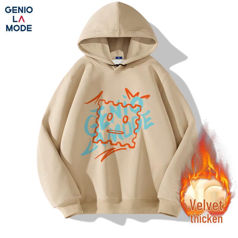 

GENIOLAMODE Men s Colorblock Plush Lined Hooded Sweatshirt L