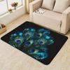Peacock Feather Area Rug Teal and Blue Peacock Decor for Living Room Bedroom Kitchen Floor Home Decoration Indoor Outdoor