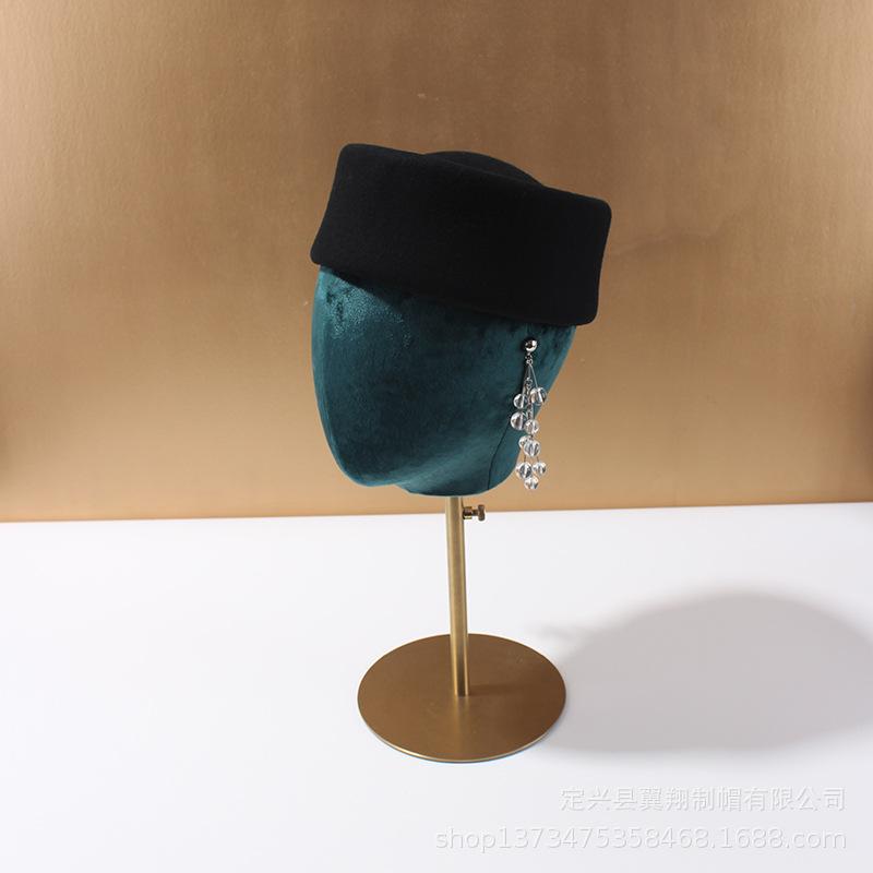 Women'S 100% Wool Beret Europe America Classic Designer Fancy Felt Hat Fashion Autumn Winter Outdoors Warm Hostess Formal Hat