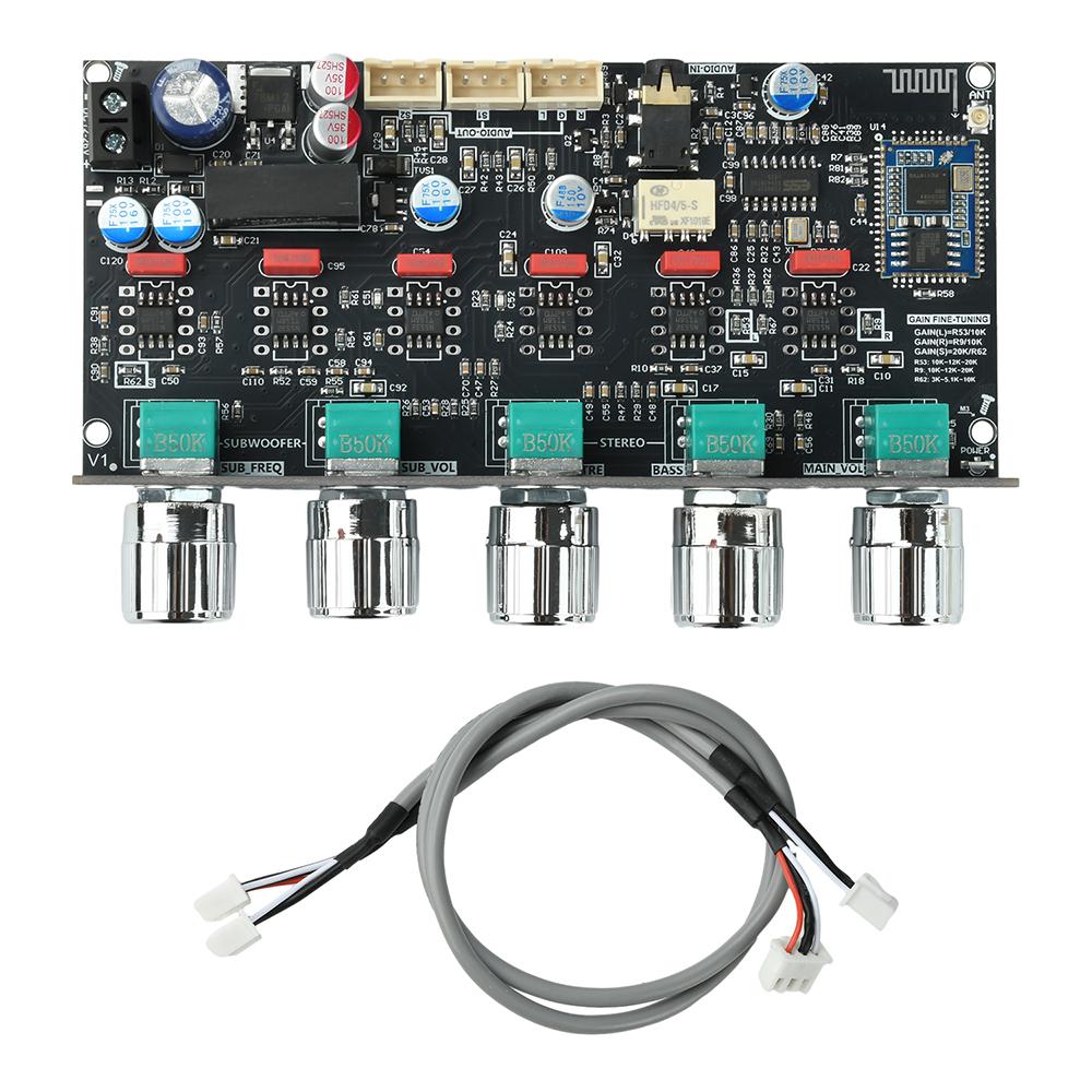 

DC 12-26V ZK-PRO2 Fever Pre Stage Tone Board 2.1 Channel Subwoofer With High Pass BT Decoding QCC3034+ES9023 For Home Theater