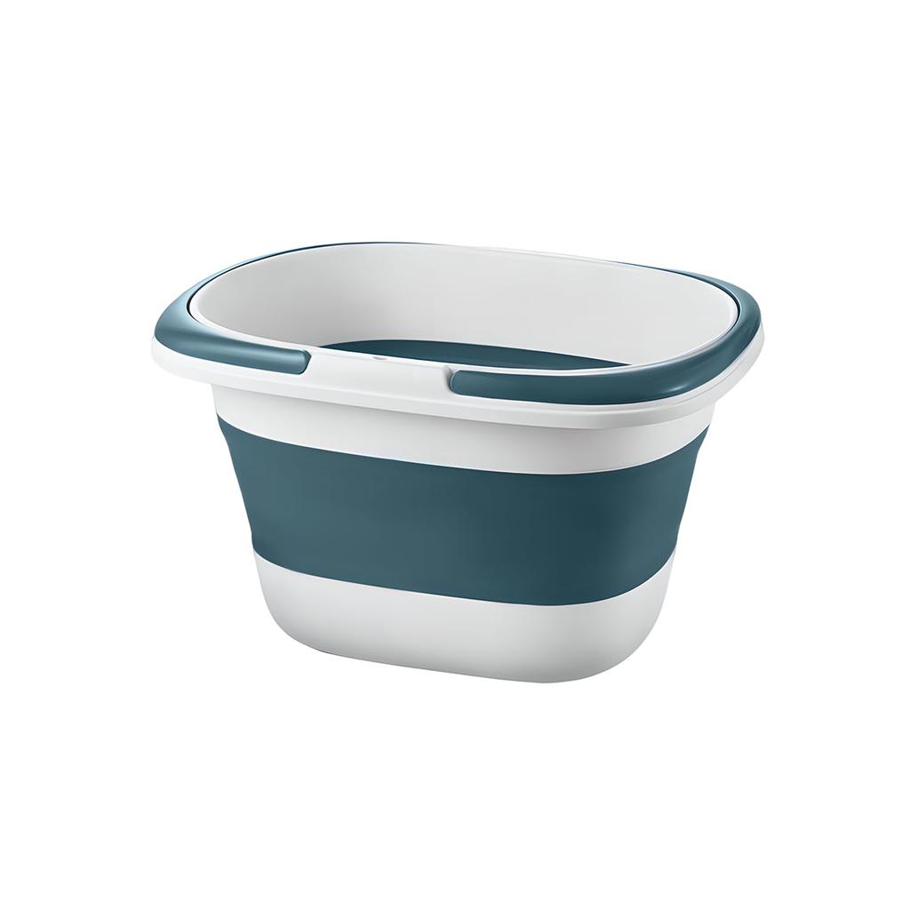 Gorocking Folding Bucket Large Capacity Stylish Camping Laundry Car Wash Footbath Fishing 16L/28L (Blue, 28L)