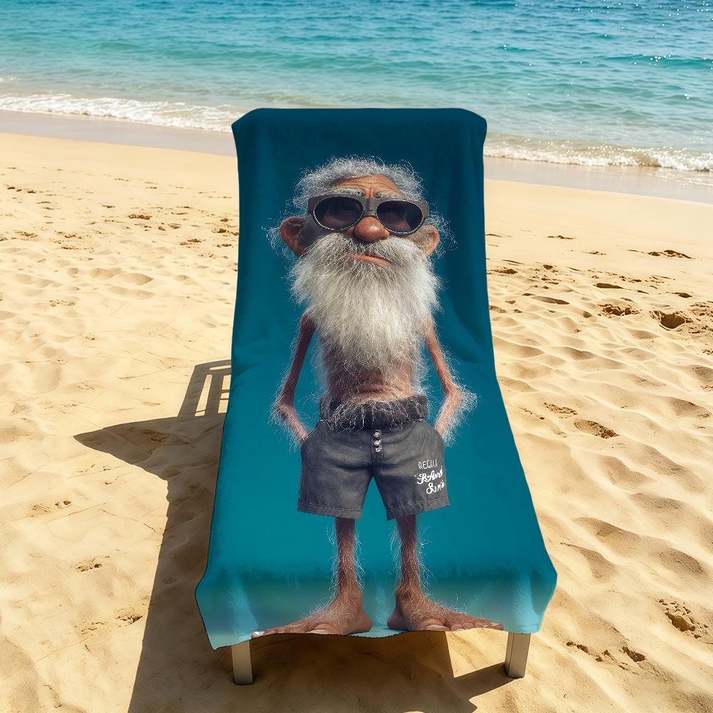 Asciugamano Cartone Animato Vecchio Per Campeggio All'aperto Asciugamano da Spiaggia Uomo Super Divertente Assorbente Asciugatura Rapida Asciugamano Estivo