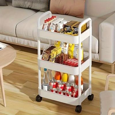 Cart Storage Rack Kitchen Household Floor To Ceiling Bedroom Snack Rack Mobile Bathroom Toilet Collection Storage Shelf