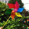 2pcs PVC Six Leaf Pinwheel Windmill Colorful Wind Windmill Wind Spinner  Garden Yard Art Decoration