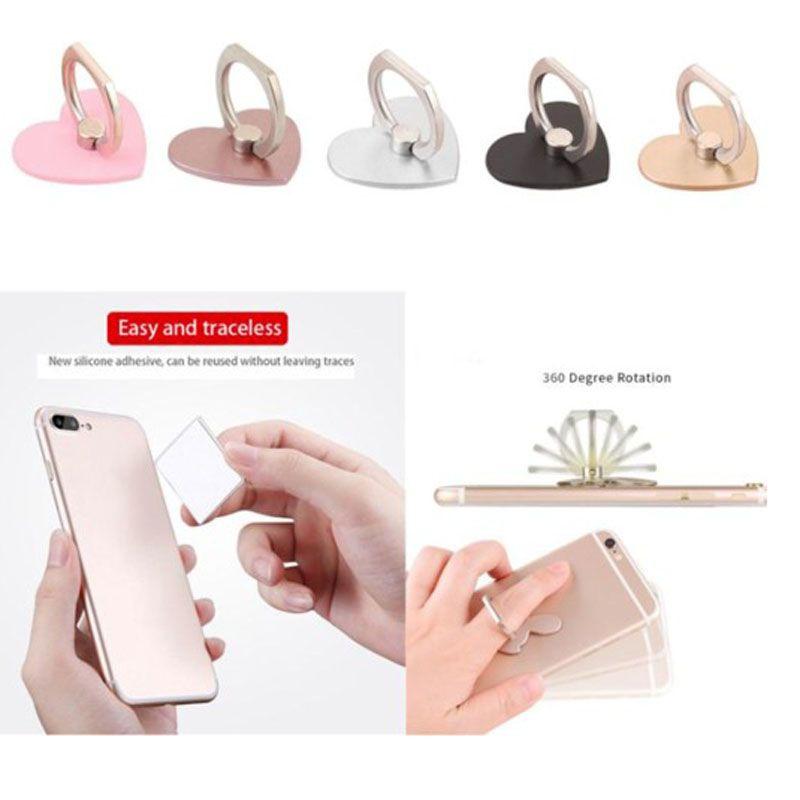 Heart Shape Ring Phone Holder With Metal Design For Universal Smartphones