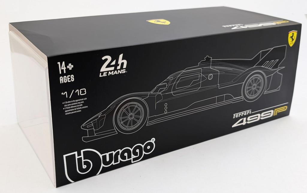 Kyosho BURAGO Ferrari 499P Le Mans 2024 Winner 50 Clear Case Finished Model 1/18 No. 18-16312R