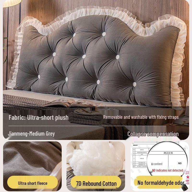 Princess Crown Removable & Washable Headboard Cushion – Large, Soft Upholstered Lumbar Pillow for Bedside & Tatami