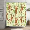 Monkeys Climbing Tree Shower Curtain Cartoon Animal Bath Decor Kids Bathroom Curtains 180X245Cm Free Shipping