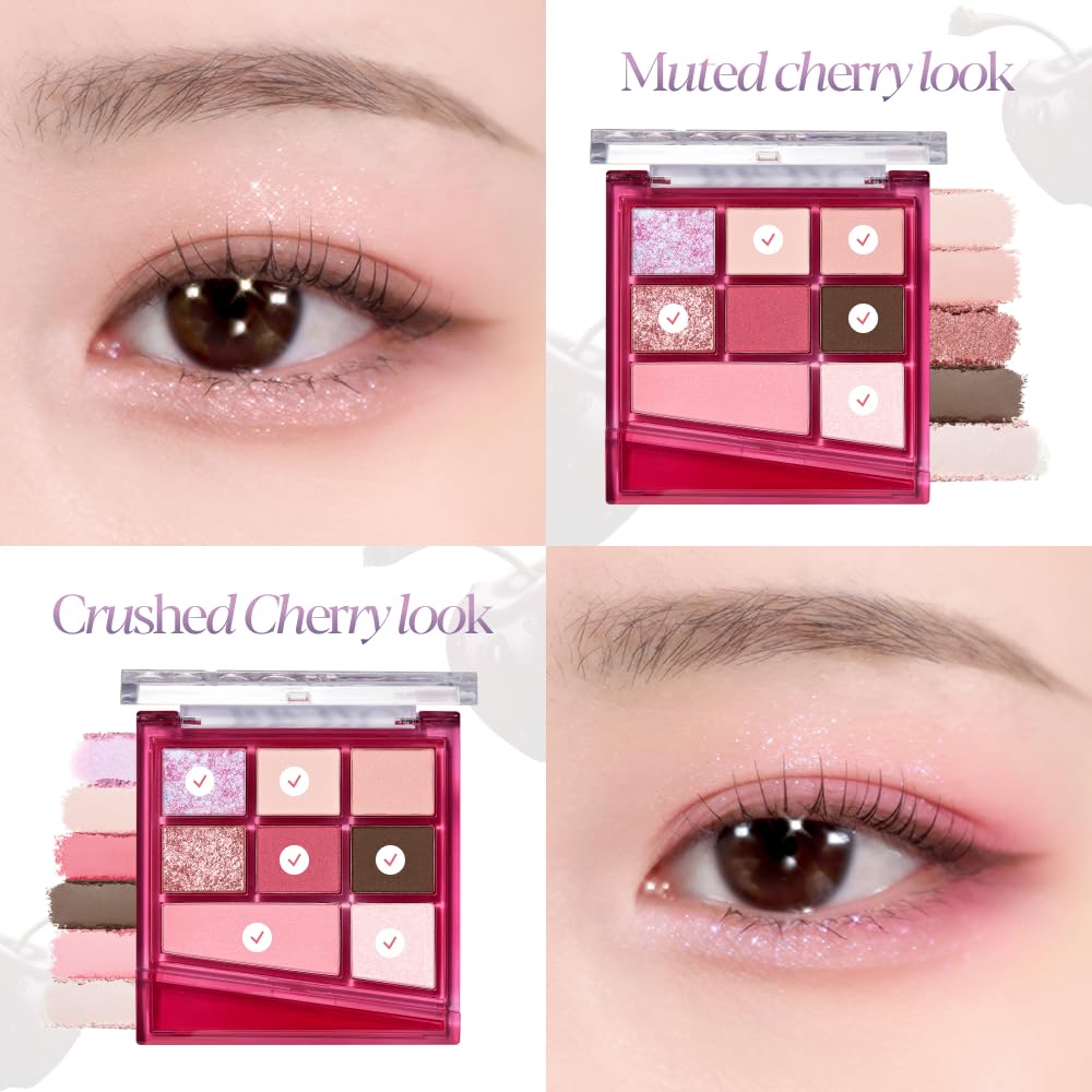 [aespa Winter PICK] Espoir Hashed Cherry Real Eye Palette All New #5 Cool Tone Eyeshadow Palette for Cool Undertones Korean Cosmetics espoir Official